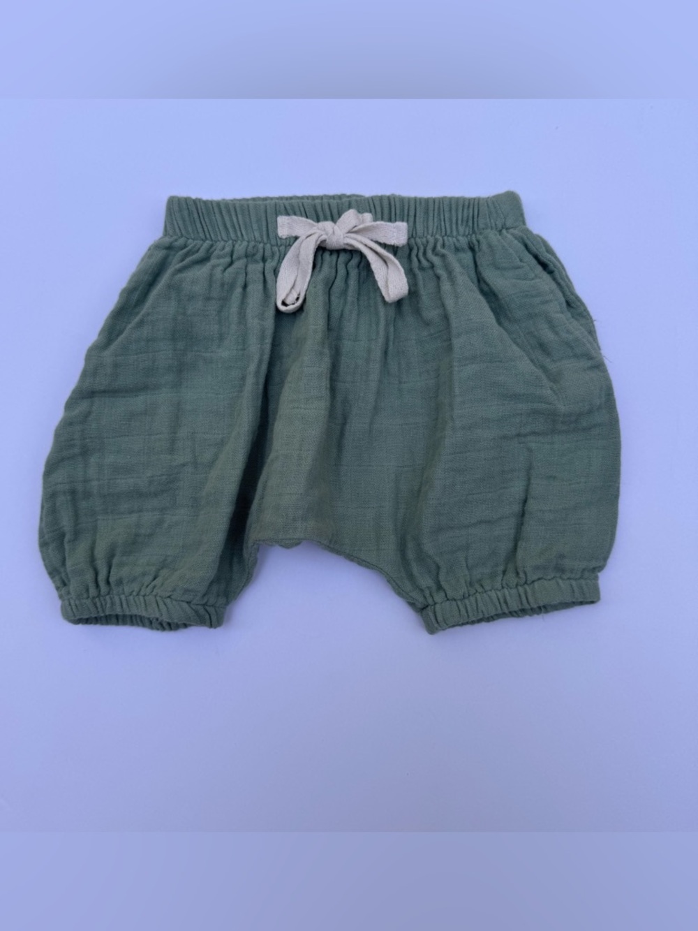 Fin & Vince Moss Green Cotton Gauze Shorties
